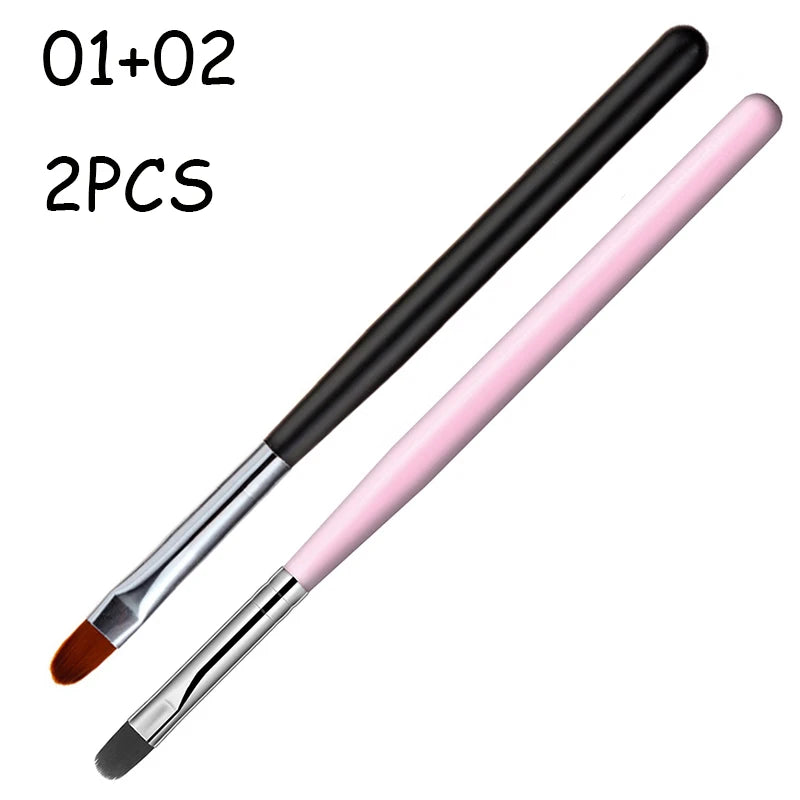 1-9PCS Nails Art Brush Pen 3D Tips Pattern Phototherapy Acrylic UV Gel Extension Builder Coating Painting Pen DIY Manicure Tools