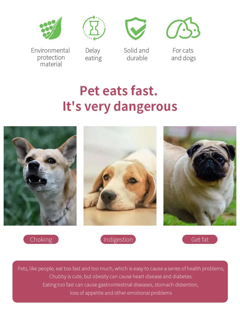 Pet Slow Food Bowl Dog Anti-choking Anti-slip Anti-tipping Slow Food Basin Small Medium-sized Pet Supplies