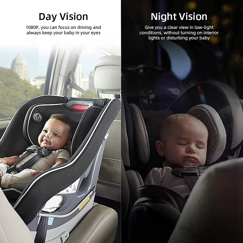 4.3 Inch HD Back Seat Baby Car Camera LED Car Seat Camera Waterproof 8LED IR Night Vision Folding Screen Car Seat Mirror Display