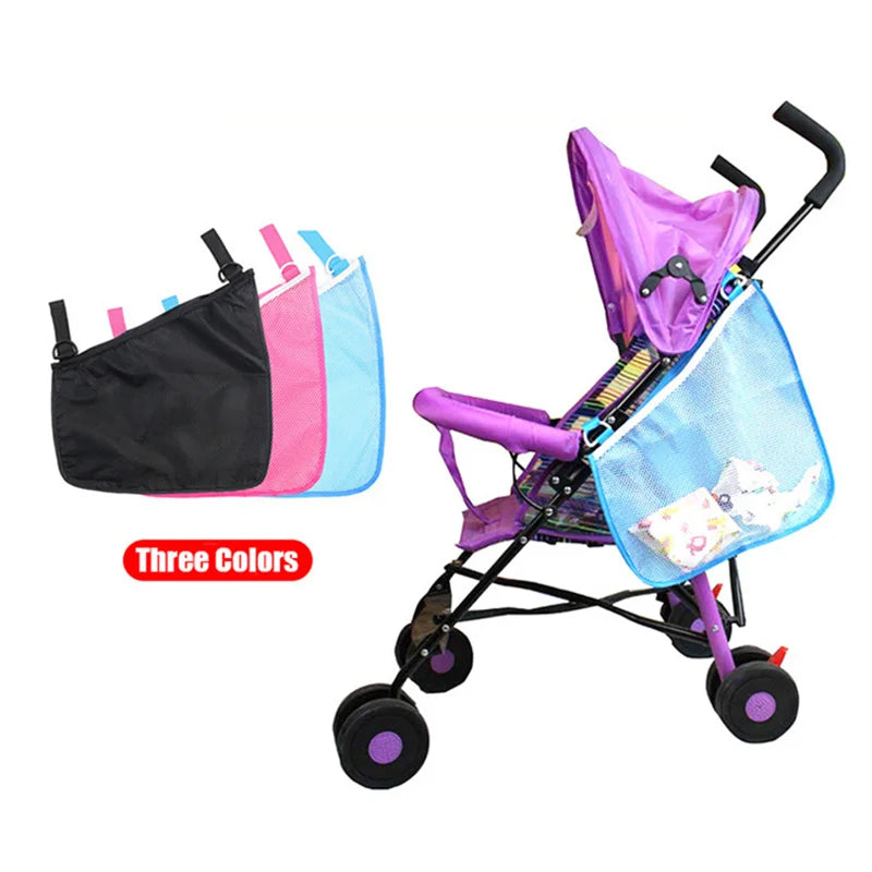 Baby Stroller Bag Side Hook Hanger Diaper Nappy Organizer Bag Mesh Side Hanging Bag Baby Stuff Storage Umbrella Stroller Accesso