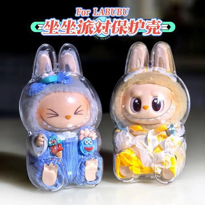 LABUBU V1 V2 transparent protective shell macaron standing protective cover dust cover doll labubu protector case
