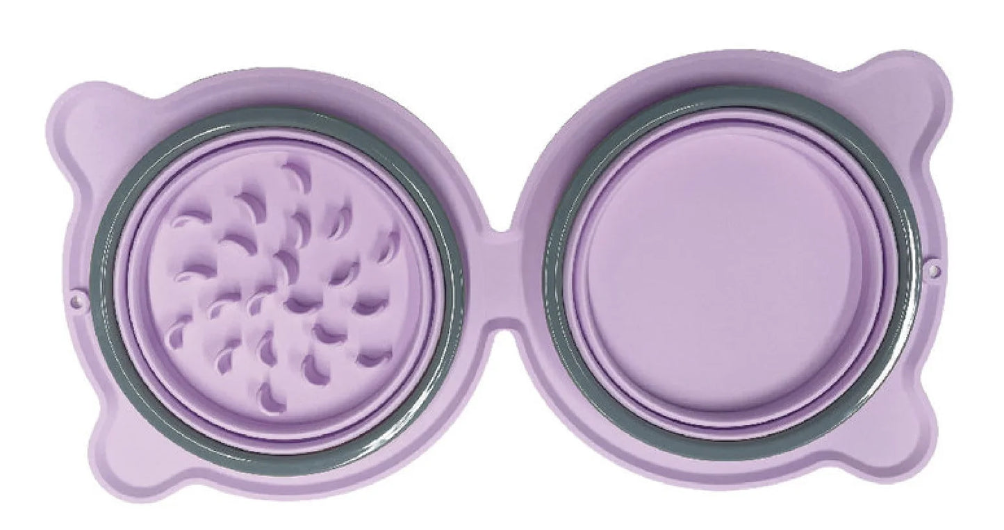 Foldable Silicone Pet Bowls Non-toxic Portable Pet Travel Feeding Bowl Folding Puppy Cat Bowl Outdoor Food Dispenser Feeder