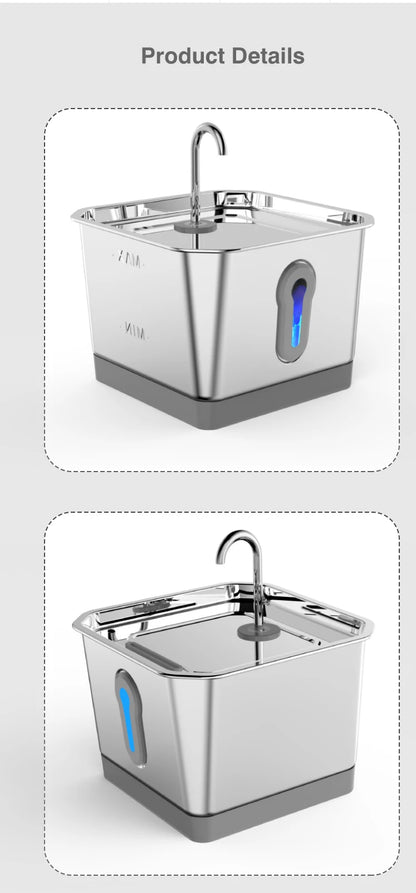 4.0L Stainless Steel Water Fountain For Cat With App Control Smart Automatic Intelligent Pets Water Dispenser Cats Dogs Products