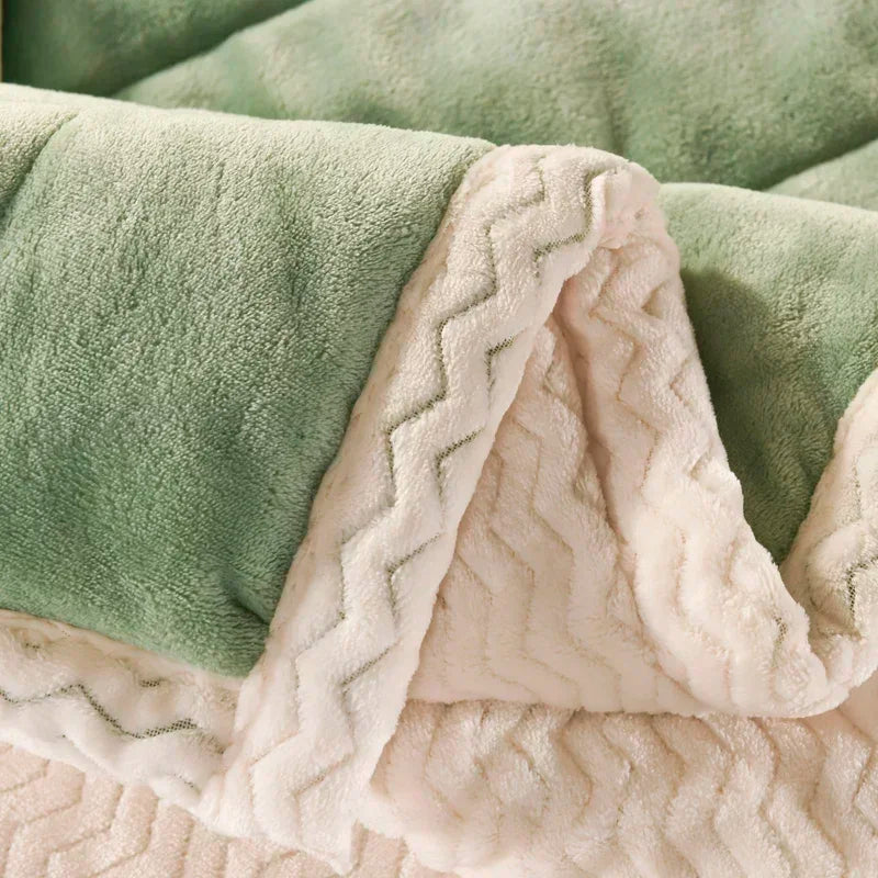 Milk Fleece Autumn Winter Warm Weighted Blankets for Beds European Thickened Beibei Velvet Throw Blanket Warmth Quilt Comforter