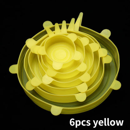Silicone Stretch Food Covers Kitchen Fresh-keeping Lids Food Caps Elastic Expandable Microwave Airtight Plastic Wrap