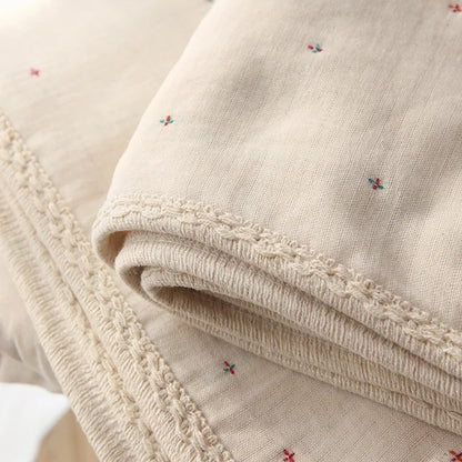 Quality Knitted Blanket for Mother Baby Six-ply Gauze Colourful Cross Magic Indian Tassel Quilt Multifunctional Cover Blanket 이불