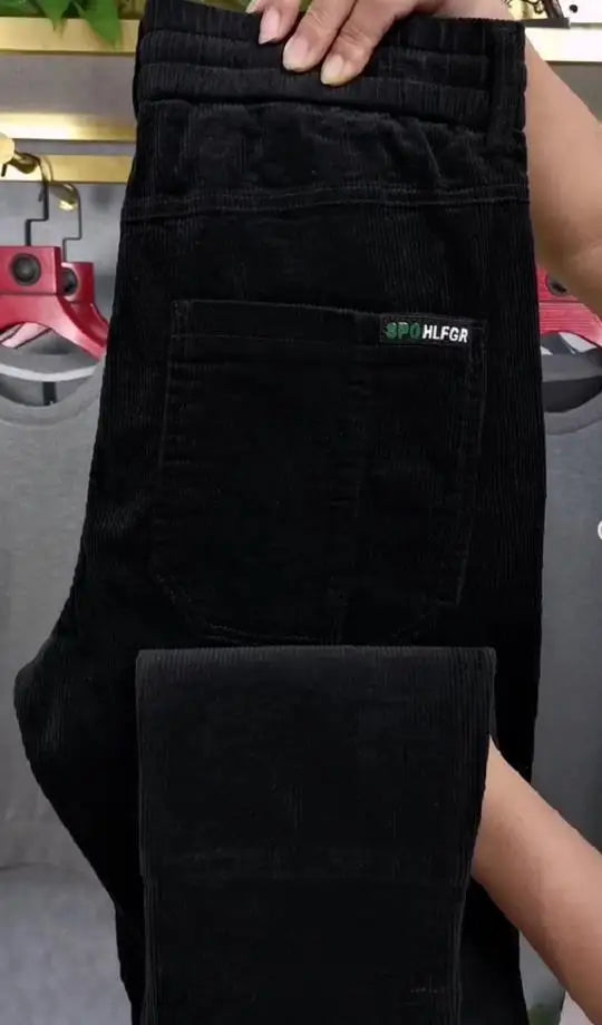 Autumn Winter Casual Pants Elastic Wais Men Corduroy Trousers Six Pockets Joggers Baggy Slim Mens Trousers Designer Sweatpants