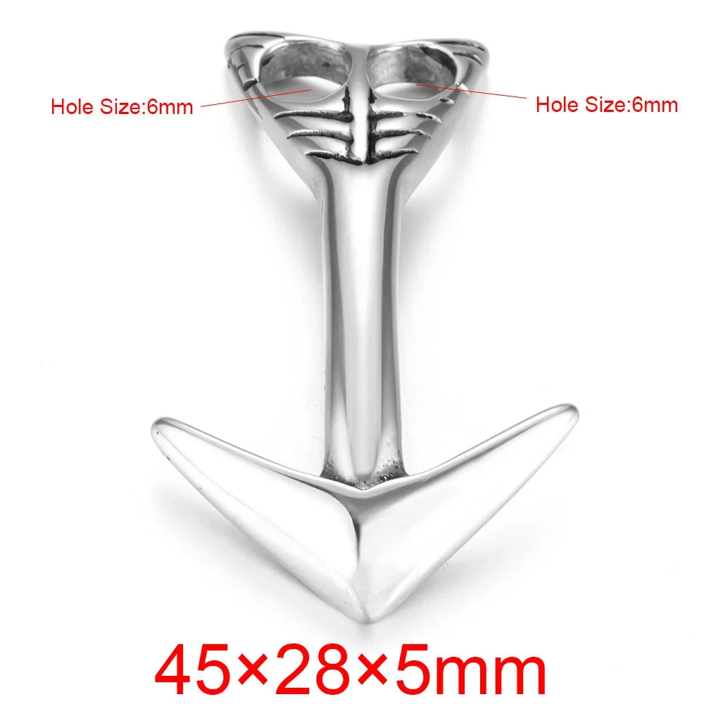 Stainless Steel Anchor Hooks Curved Double Hole for Leather Bracelet Connector Clasp Jewelry Making Findings DIY Supplies