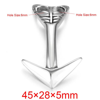 Stainless Steel Anchor Hooks Curved Double Hole for Leather Bracelet Connector Clasp Jewelry Making Findings DIY Supplies