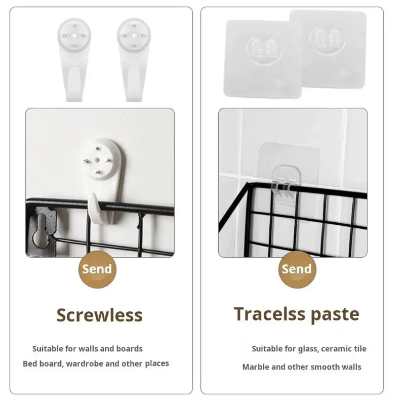 Creative Wall Mounted Shelves, Bedroom Iron Wall Hanging Storage Racks, Storage Baskets, Hanging Shelf, Home Organization