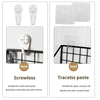 Creative Wall Mounted Shelves, Bedroom Iron Wall Hanging Storage Racks, Storage Baskets, Hanging Shelf, Home Organization