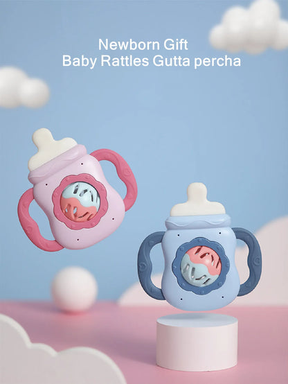 Baby Rattle Toy Milk Nursing Bottle Shaped Hand Bell Can Be Grabbed And Bitten Teether Newborn Can Bite Teether Newborn Gift