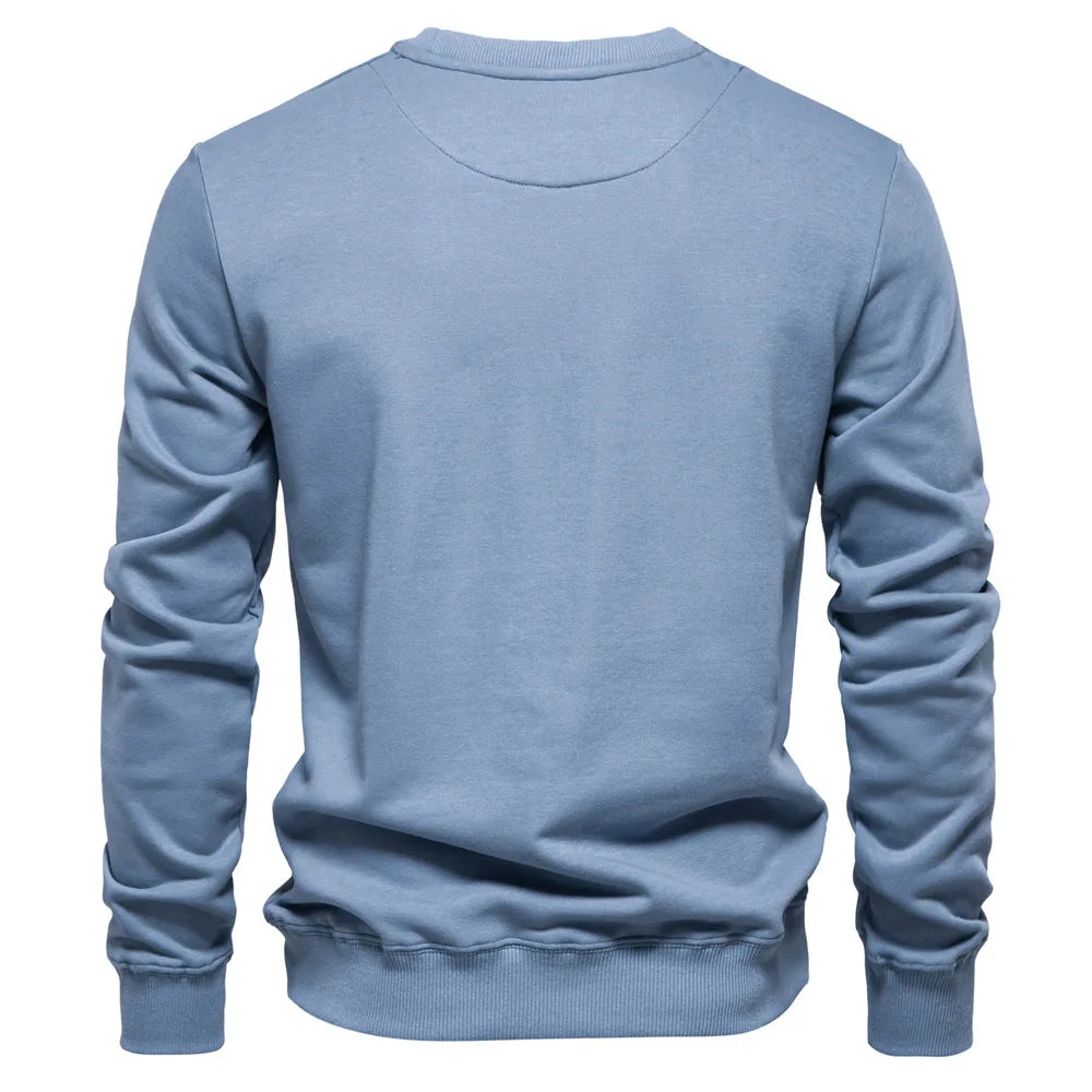 Pullover Streetwear Cotton Men's Sweatshirt Casual Solid Color Long Sleeve Spring Sweatshirt Men Quality Classic Mens Clothes