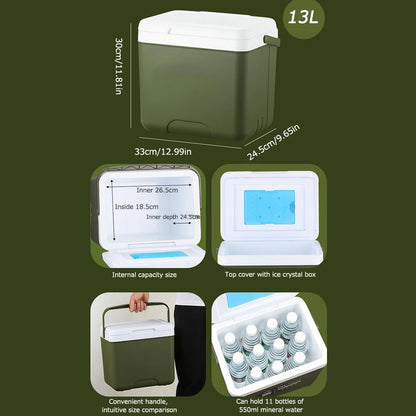 13/6L Camping Ice Box Outdoor Fridge Cooler 18L Large Capacity Portable Ice Bucket Incubator Refrigerator Car Fresh-Keeping