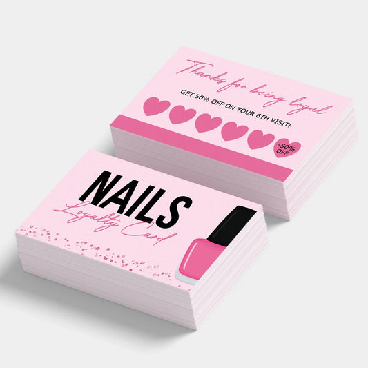 50pcs Nails Business Card  Press On Nail Loyalty Card Board Nail Discount Card Board Nails Accessories Tools