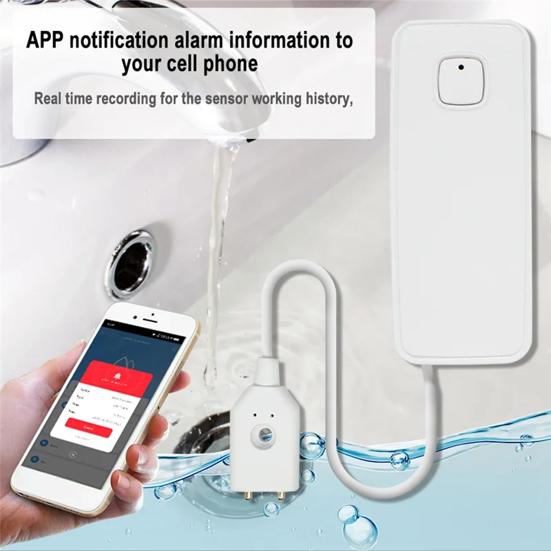 ABUO-Smart Switch Water Leakage Sensor Water Leakage Detection Alarm Detector Advanced Leak Detection