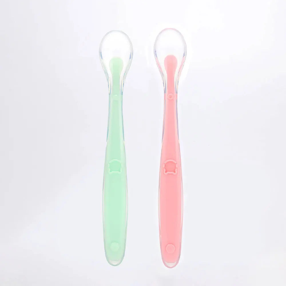 2 pcs Silicone Spoon for Baby Infant Feeder Spoons for Children Kids Soft Safety Feeding Spoons BPA Free Baby Utensils Flatware