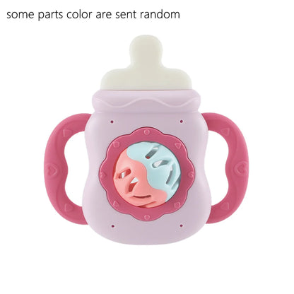Baby Rattle Toy Milk Nursing Bottle Shaped Hand Bell Can Be Grabbed And Bitten Teether Newborn Can Bite Teether Newborn Gift