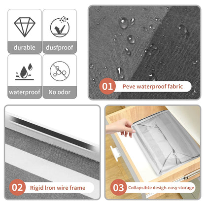 Large Laundry Baskets Waterproof Freestanding Laundry Hamper Collapsible Tall Clothes Hamper with Extended Handles for Clothes