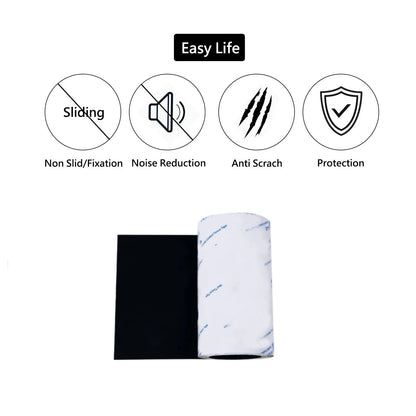 Non Slip Self Adhesive Silicone Cuttable Furniture Pads 4x40 inch - Anti-Sliding Anti-Scratch Rubber Floor Protectors
