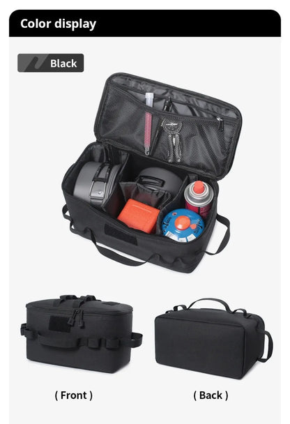Camping Storage Bag Portable Folding Large Capacity Ground Nail Tool Bag Gas Canister Hiking Picnic Cookware Utensils Kit Bag