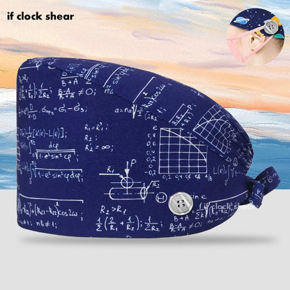 Printing Clinic Pharmacy Work Hat Dentistry Operating Room Doctor Scrubs Hats Adjustable Medical Nurse Accessories Surgical Caps