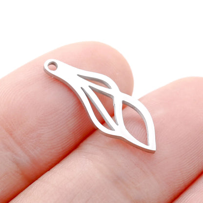 3PCs Stainless Steel Mini Flower Charms Tree Leaf Bird Pendant Necklace Diy Earring For Jewelry Making Findings Wholesale