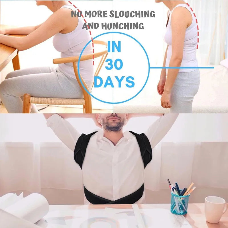 Adjustable Back Brace Posture Corrector Women Men Back Straightener Trainer for Scoliosis & Hunchback Correction, Spine Support
