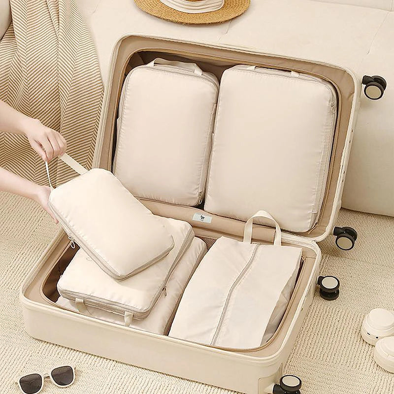 4Pcs/Set Travel Compression Bag Luggage Organizer Travel Pouch Packing Cubes for Travel Bag Organizer Travel Storage Bag