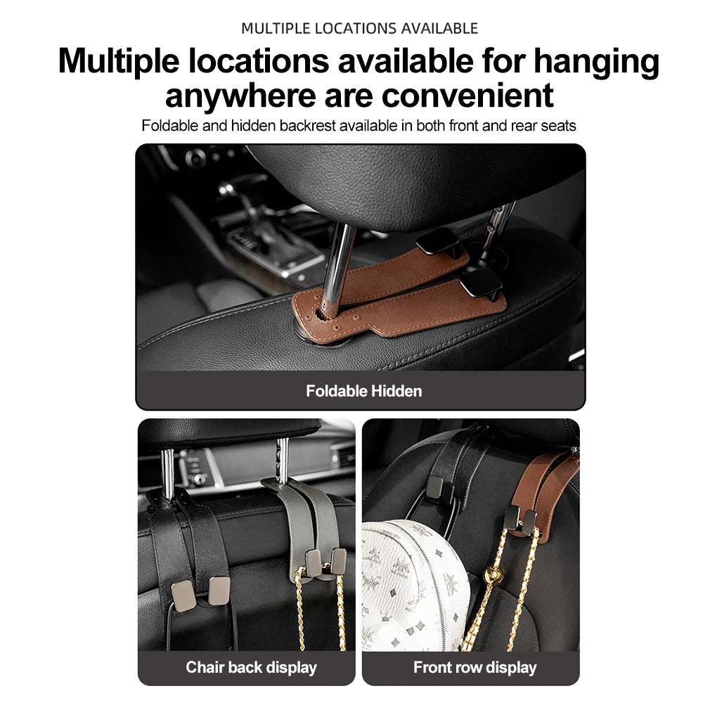 Double Hook Car Seat Back Hook Hide Storage Vehicle Interior Car Rear Bag Hanging Holder Car Tools Organizer