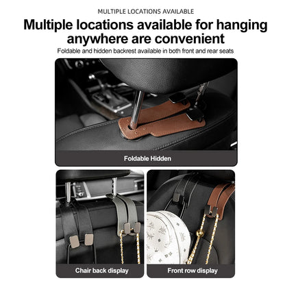 Double Hook Car Seat Back Hook Hide Storage Vehicle Interior Car Rear Bag Hanging Holder Car Tools Organizer