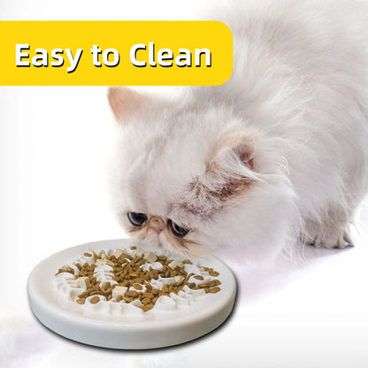 Oitabi Slow Feeder Cat Bowls, Ceramic Cat Slow Bowl Interactive Bloat Stop Slow Feeder Healthy Eating Pet Dog Slow Feeding Bowls