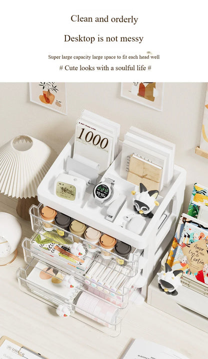 5 Tier Stationery Handbook Student Desktop Organizer, Organizer Drawers, Hair Accessories Organizer for Kids, Pen Holder Shelf