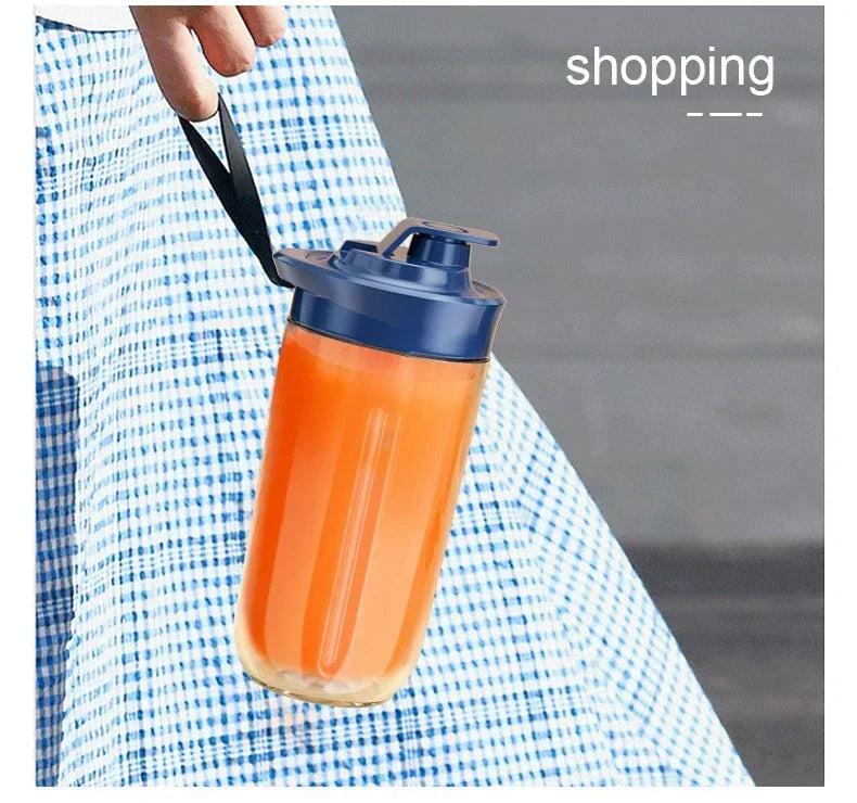 Portable Juicer Cup 6 Blade Blender Bottle Household Fruit Juicer Cup Smoothie Blender USB Rechargeable Juicer Kitchen Tool