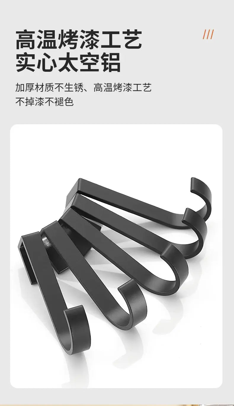 S-hook, Rack special accessories for sliding removal Space, Aluminum punch-free solid thickened metal hooks,5PCS