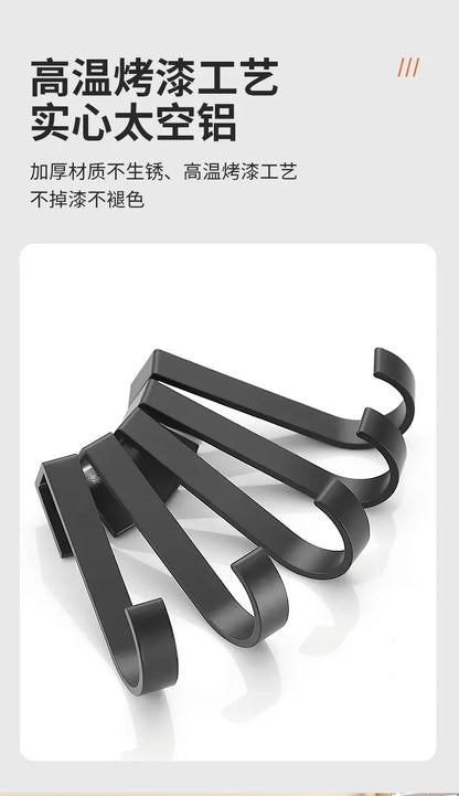 S-hook, Rack special accessories for sliding removal Space, Aluminum punch-free solid thickened metal hooks,5PCS