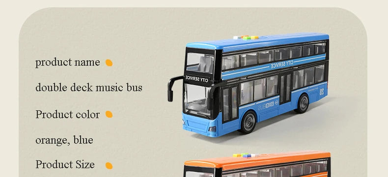 High-quality school bus toy car model large sound and light double-decker bus simulation car toy children's gift