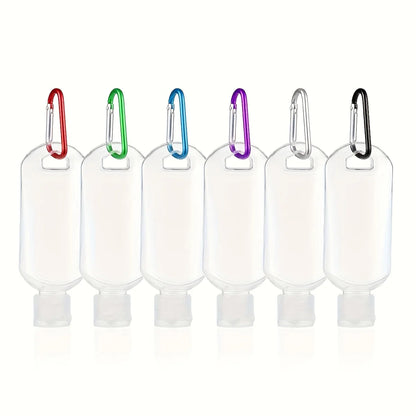 5pcs Leak-Proof Travel Squeeze Bottles with Keychains - 30ml Refillable, Portable Containers for Hand Sanitizer Toiletries