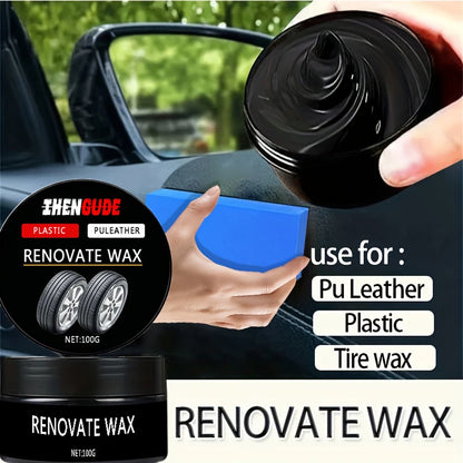 1 Piece 100g Car Repair Kit: Black Interior Wax, Dashboard, Plastic, Tire, Imitation Leather Seat Care Paste, External Plastic Renovation Paste - Comprehensive Rejuvenation Car Interior
