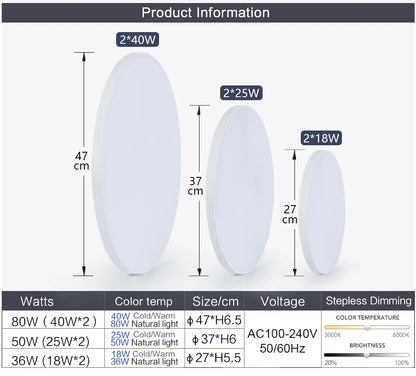 Smart Led Ceiling Lamp 36W 50W Dimmable Modern Led Ceiling Lights With APP Remote Control For Bedroom Living Room