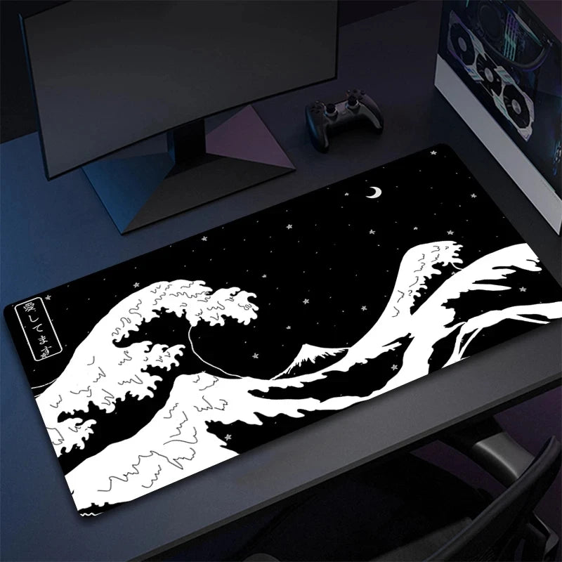 Mousepad Japan Art Great Waves Rubber Mouse Pad Lock Edge Playmat Non-Slip Office Computer Mice Pads Table Gaming Accessories