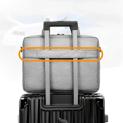 Laptop Carrying Case Shockproof Laptop Crossbody Bag Waterproof Nylon Laptop Handbag 3 Compartments for 14 Inch Laptop
