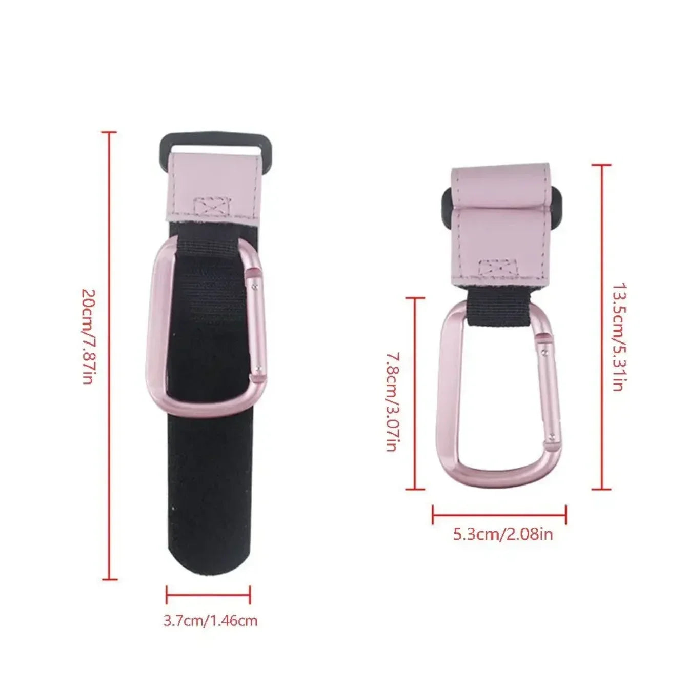 1/2pcs Baby Stroller Hooks Portable Infant Carriage Hook Multifunctional Leather Aluminum Alloy Hook Stroller Accessories