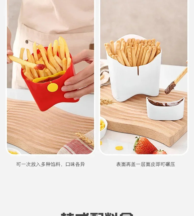 Portable Plastic French Fry Snack Storage Box PP Salad Cup Student Square Salad Bowl