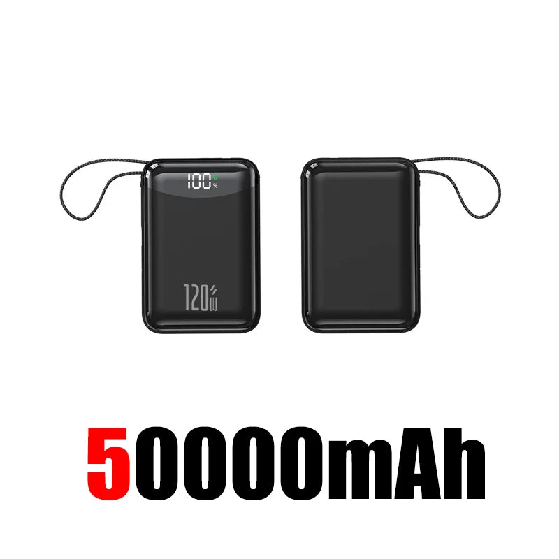120W Power Bank With Charging Cables 100000mah Large Capacity Portable External Battery For Multi Phones Emergency Supply