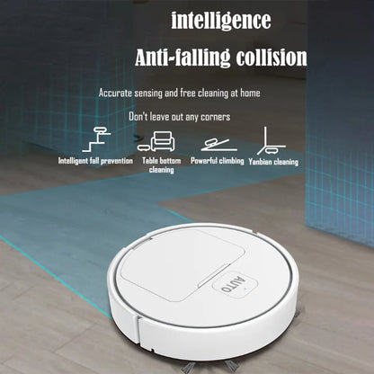3-in-1 Robot Vacuum Cleaner USB Rechargeable 1000Pa Suction Robotic Vacuum and Mop Combo for Home Floor Washing Carpet Pet Hair