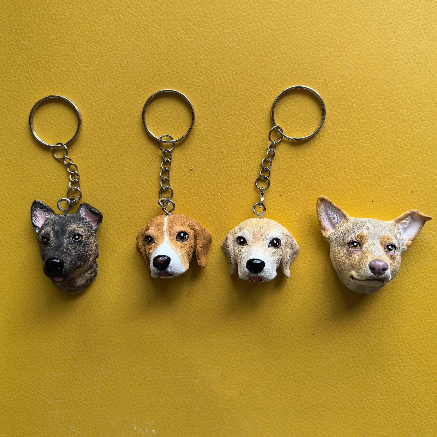 Custom Dog Head Ornament Personalized Cartoon Portrait Pet Keychain Customized Pet Gift Pet Mini Sculpture Pet Lover Gift Ideas