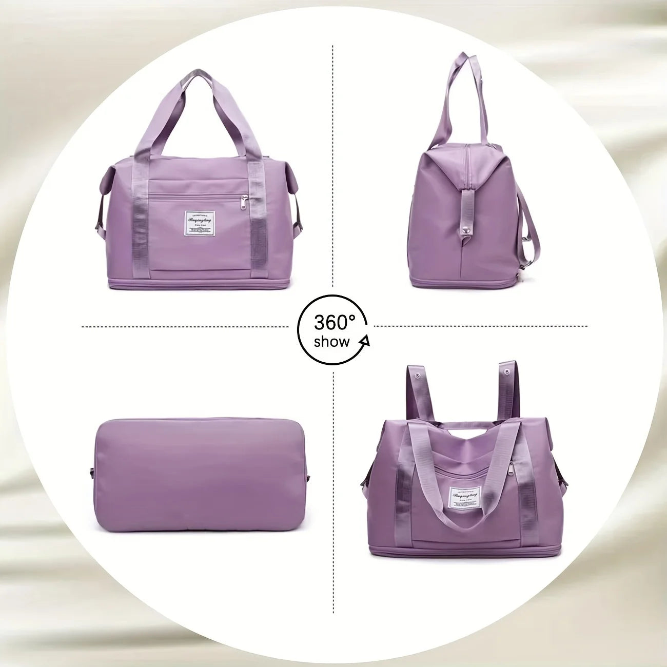 5 Ways to Carry Travel Bags, Expandable Sports Tote Fitness Bags, Travel Luggage Totes, Weekend Overnight Bags with Wet Pockets