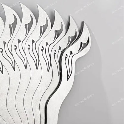 Chinese Fine Metal Antique Fan Hollow Self-Defense Kung Fu Tai Chi Fans Portable Men Stainless Steel Folding Fan Home Decor