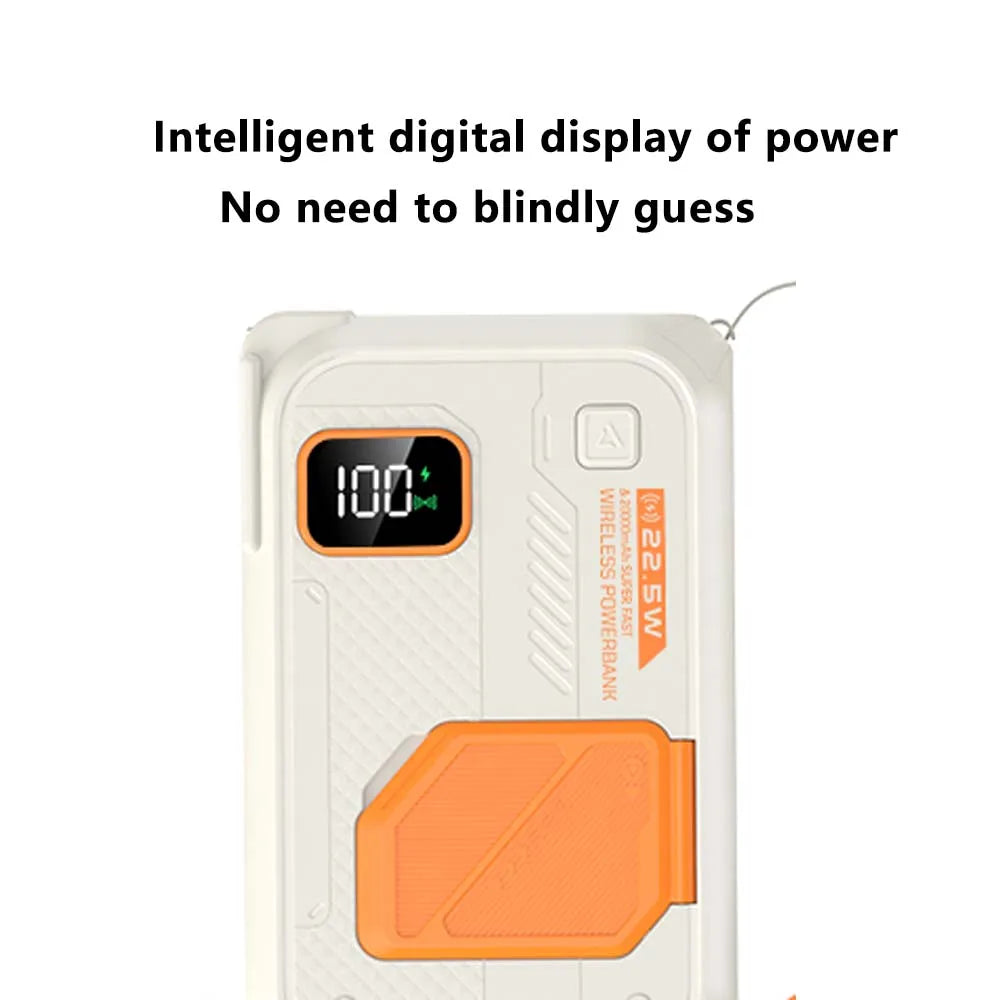 3 in 1 Energy Storage Charger Portable Wireless Power Bank 22.5w with Stand 20,000mah Waterproof & Sturdy Design